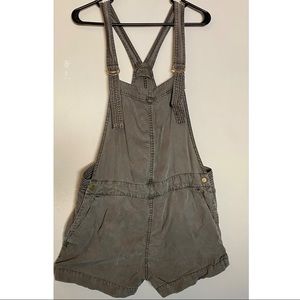 Army Green Overall Shorts